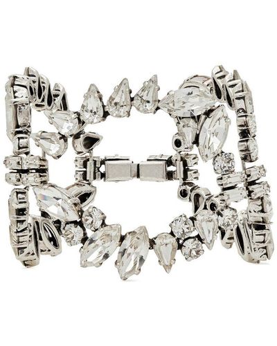 Saint Laurent Anneaux Crystal-embellished Bracelet - Metallic