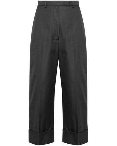 Thom Browne High-waisted Cropped Pants - Grey