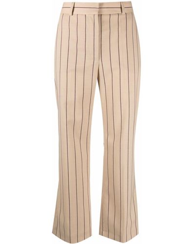 JOSEPH Talia Stripe-print Tailored Trousers - Natural