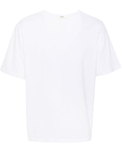 Séfr Camiseta Uneven - Blanco