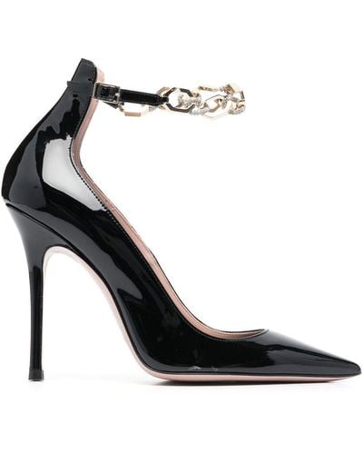 Gedebe Anita Chain-trimmed Court Shoes - Black