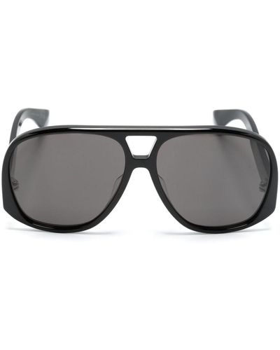 Saint Laurent 652 Solace Pilot-frame Sunglasses - Grey