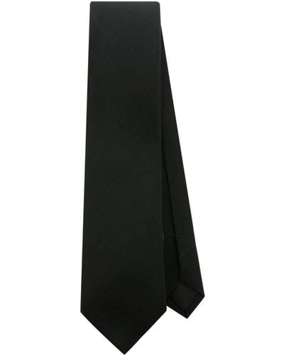 Saint Laurent Pointed-tip Faille Tie - Black