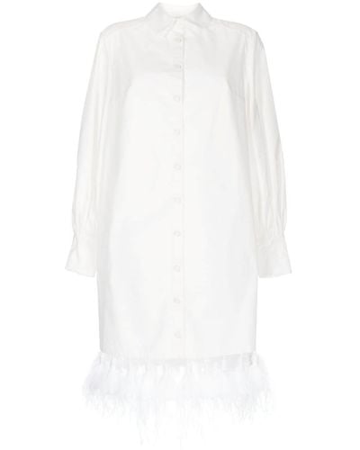 Huishan Zhang Ibiza Seidenhemdkleid - Weiß