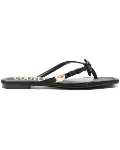 Versace Millie Slippers Met Strikdetail - Zwart