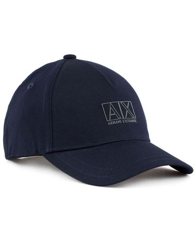 Armani Exchange Logo-embossed Cotton Baseball Cap - Blue