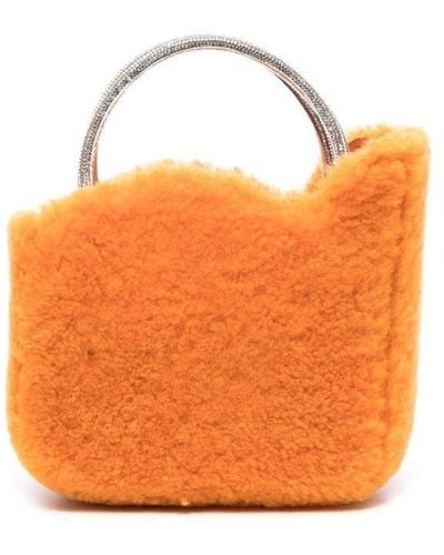 Le Silla Mini sac à main Ivy en peau lainée - Orange