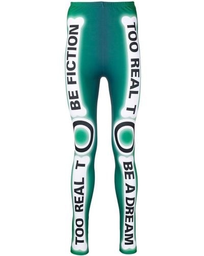 Walter Van Beirendonck Skeleton Graphic-print Bike leggings - Green
