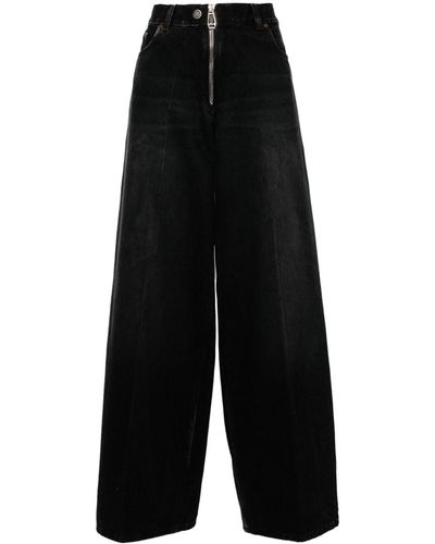Haikure Bethany Zip Wide-leg Jeans - Black