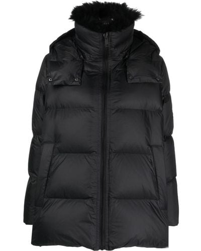 Yves Salomon Hooded Padded Jacket - Black