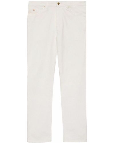 Gucci Gerade Jeans mit Horsebit-Detail - Weiß