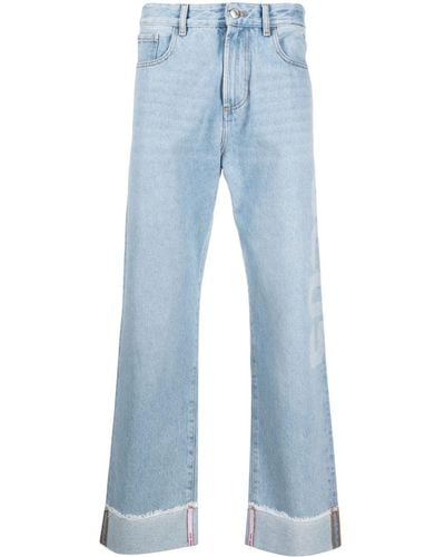 Gcds Straight-Leg-Jeans mit Logo-Patch - Blau