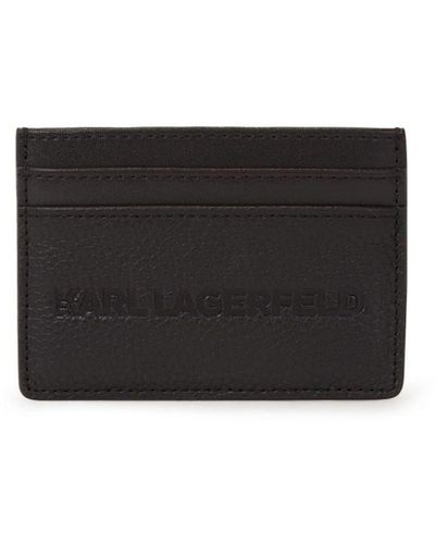 Karl Lagerfeld K/essential Leather Cardholder - Black