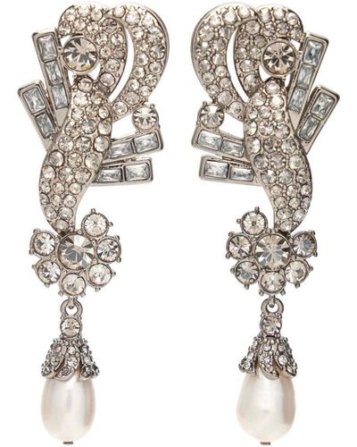 Altuzarra Drop Crystal-embellished Earrings - White