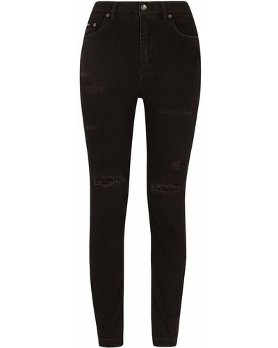 Dolce & Gabbana Audrey Skinny-Jeans im Distressed-Look - Schwarz