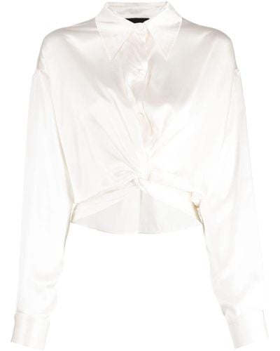 Cynthia Rowley Twisted Silk Shirt - White