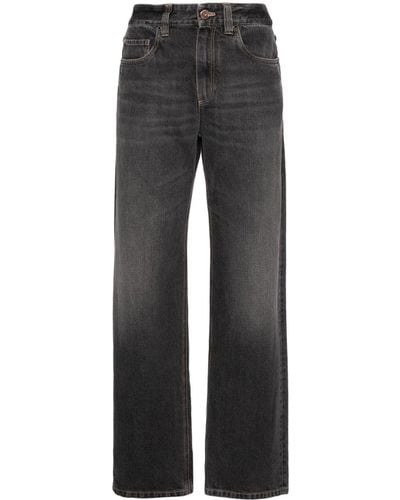 Brunello Cucinelli Mid-rise Straight-leg Jeans - Grey
