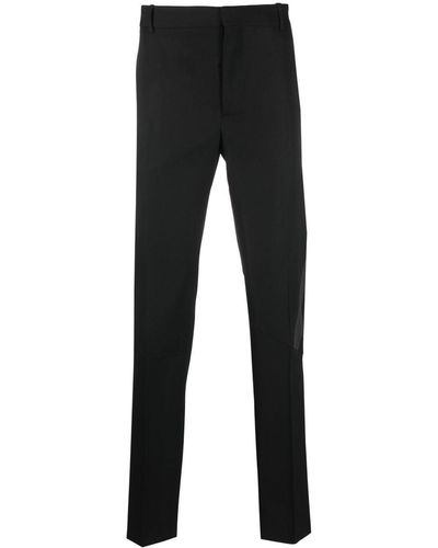 Alexander McQueen Stripe-detail Tailored-cut Pants - Black