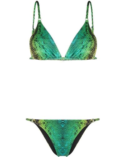 Noire Swimwear Snake Tanning Bikini - Green