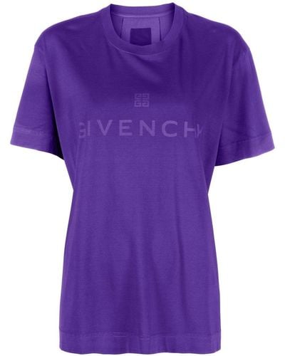 Givenchy T-shirt con stampa logo ton sur ton - Viola