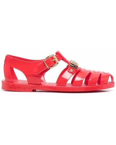 Moschino Logo-plaque Jelly Sandals - Red