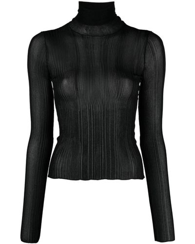 Givenchy Top traslúcido de punto - Negro