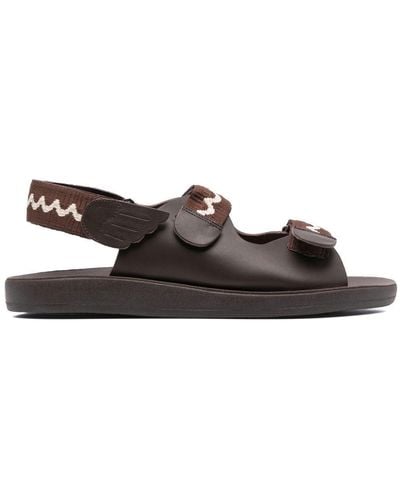 Ancient Greek Sandals Olympos Touch-strap Leather Sandals - Brown