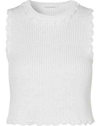 Cecilie Bahnsen Vimona Ribbed-knit Top - White