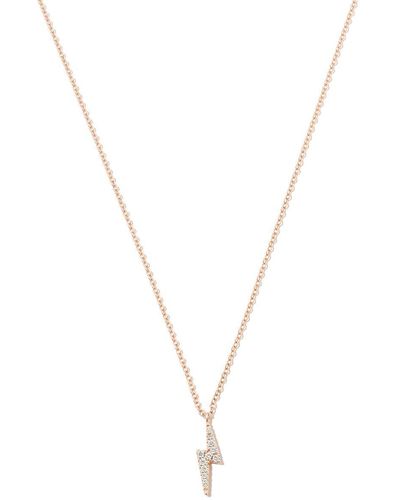 Maria Tash 18kt Rose Gold Lightning Bolt Diamond Necklace - Metallic