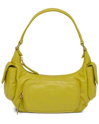 Miu Miu Sac porté épaule en cuir Nappa - Jaune