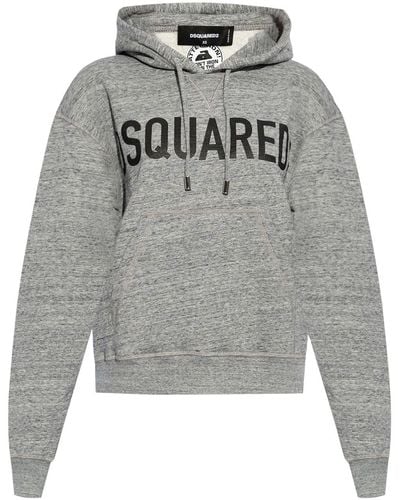 DSquared² Logo-print cotton hoodie - Grau