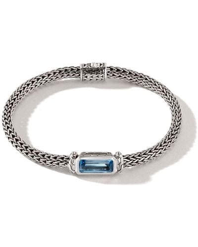 John Hardy Bracelet Classic Chain serti d'aigue-marine - Métallisé