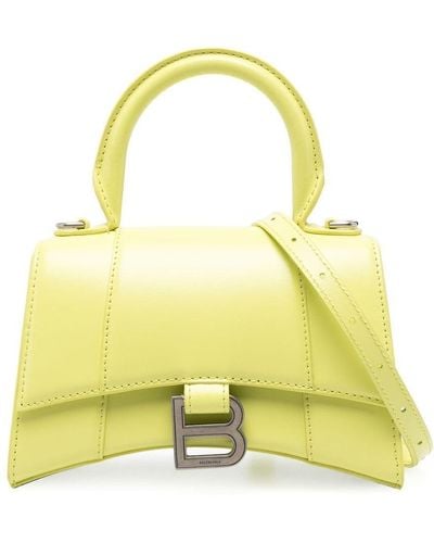 Balenciaga Extra Small Hourglass Leather Bag - Yellow