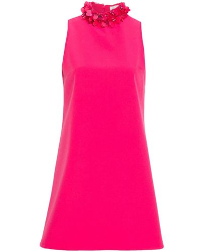 P.A.R.O.S.H. Sleeveless High Neck Mini Dress With Paillettes - Pink