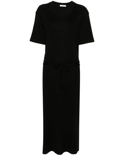 Lemaire Belted Rib T-Shirt Dress - Black