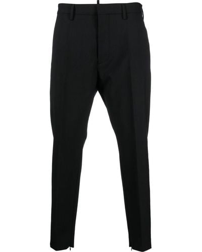 DSquared² Pantalones de vestir con placa del logo - Negro