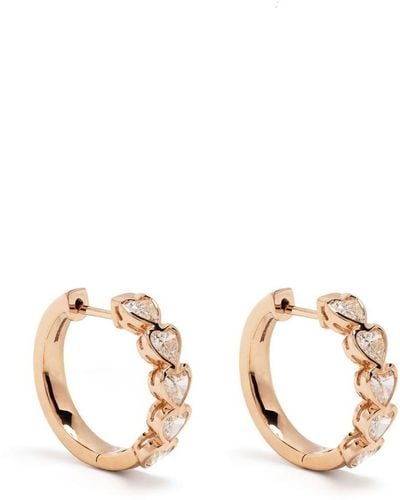 Anita Ko 18kt Rose Gold Bezel Heart Diamond Earrings - Metallic