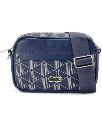 Lacoste Small The Blend Monogram Shoulder Bag - Blue