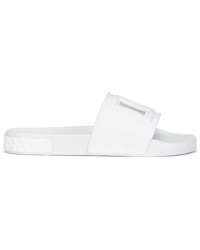 Dolce & Gabbana Slides con logo - Bianco