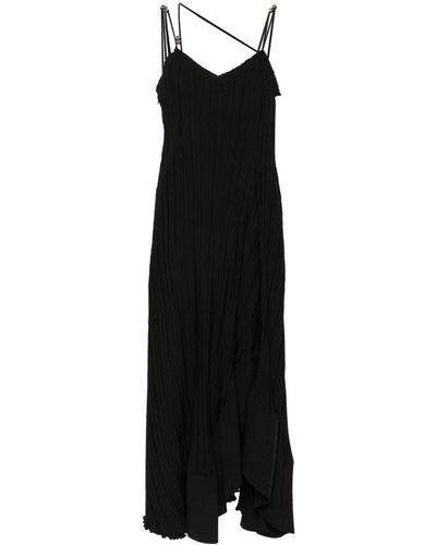 Lanvin Asymmetric-hem Pleated Dress - Black