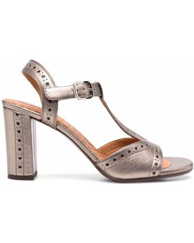 Chie Mihara Bagan Leather Heeled Sandals - Metallic
