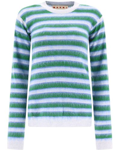 Marni Striped Wool Sweatshirt - Blue