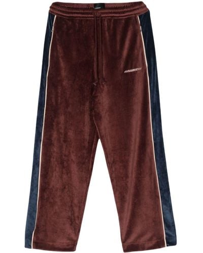 Rassvet (PACCBET) Pantalon de jogging Racer en velours - Rouge