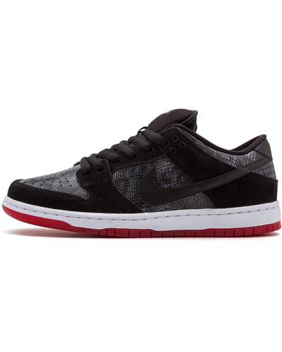 Nike Dunk Low Premium Sb "snakeskin" Sneakers - Black