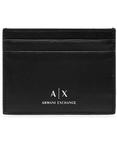 Armani Exchange Kartenetui mit Logo-Print - Schwarz