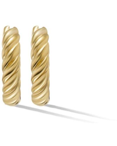 David Yurman 18kt Yellow Gold Sculpted Cable Hoop Earrings - Metallic