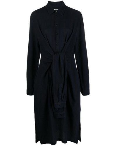 Henrik Vibskov Vestido camisero con cuello italiano - Negro