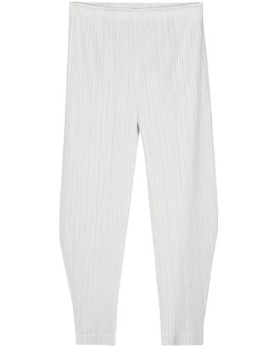Pleats Please Issey Miyake Thicker Bottoms 2 Tapered Trousers - White