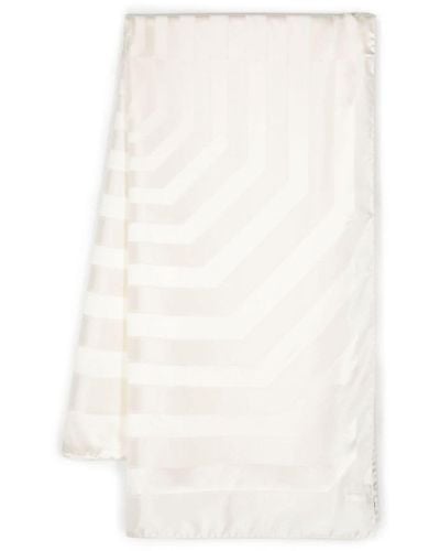 Lanvin Striped Silk Scarf - White
