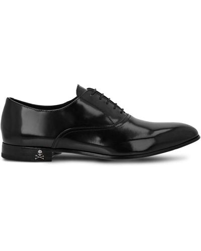 Philipp Plein Chaussures oxford en cuir à lacets - Noir